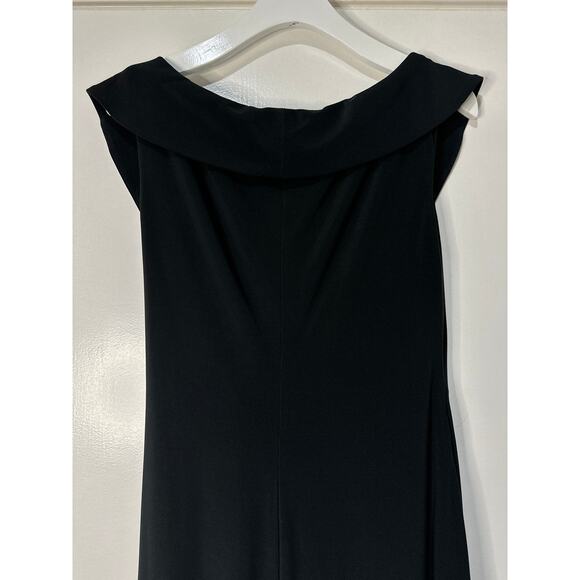 Lauren Ralph Lauren Jersey Off-the-Shoulder Gown Dress Black Size 10 NWT Elegant - Picture 11 of 14